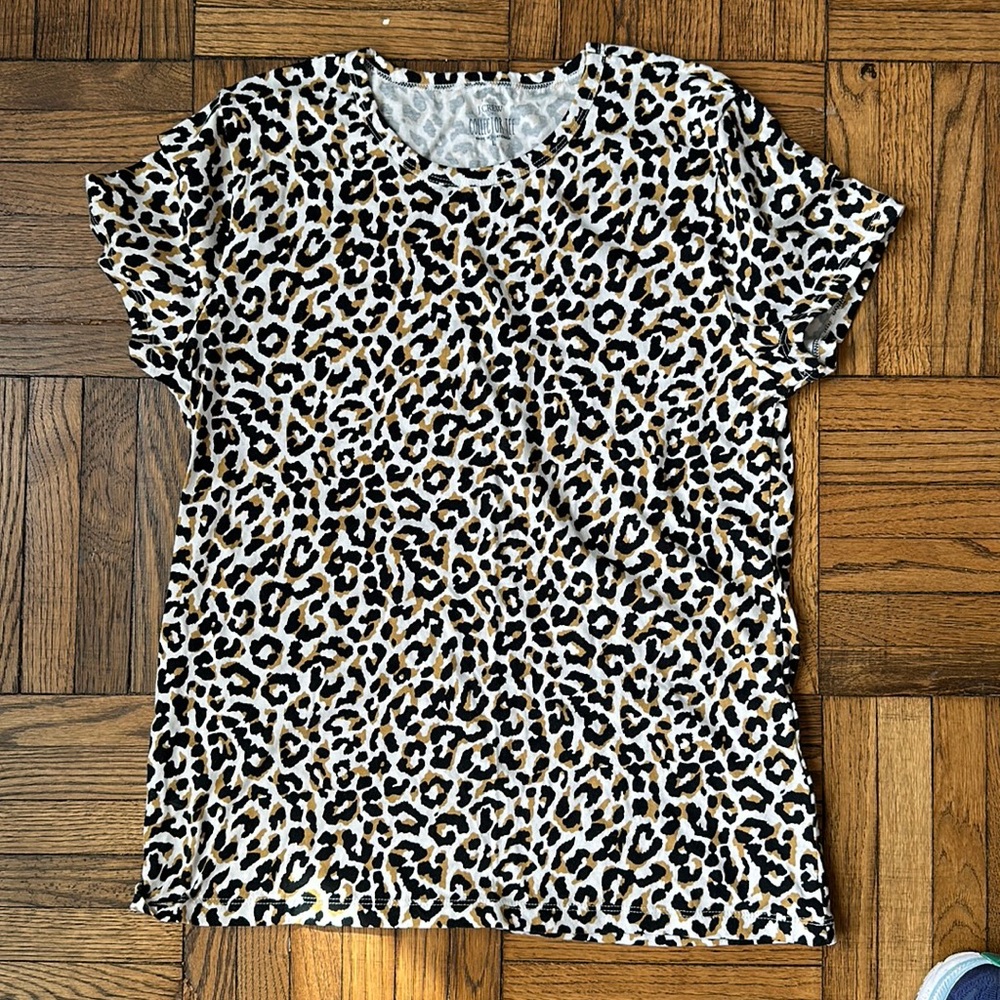 J. Crew Leopard Print Collector Tee, Size L